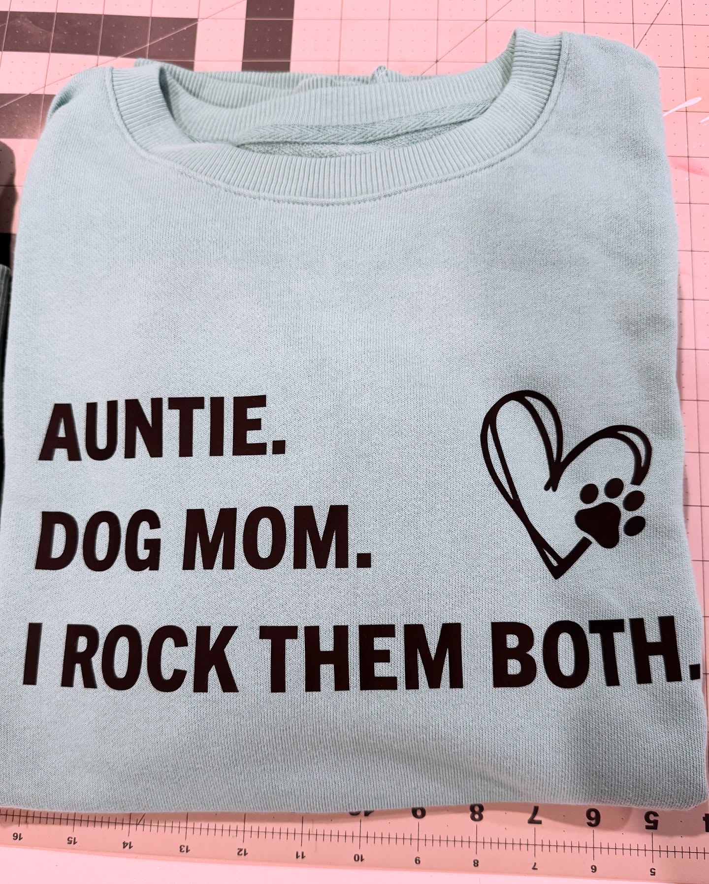 Auntie. Dog Mom. I Rock Them Both. Crewneck Sweatshirt