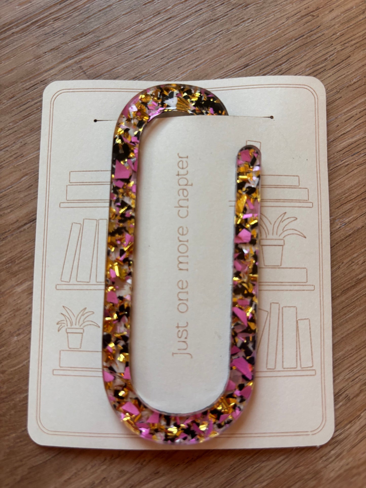 Paperclip Glitter Acrylic Bookmark
