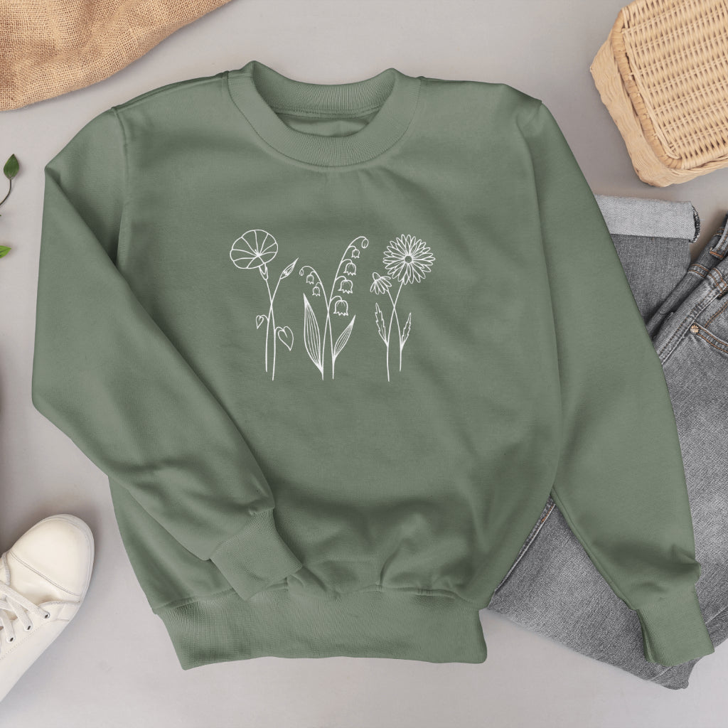 Birth Flower Personalized Crewneck Sweatshirt