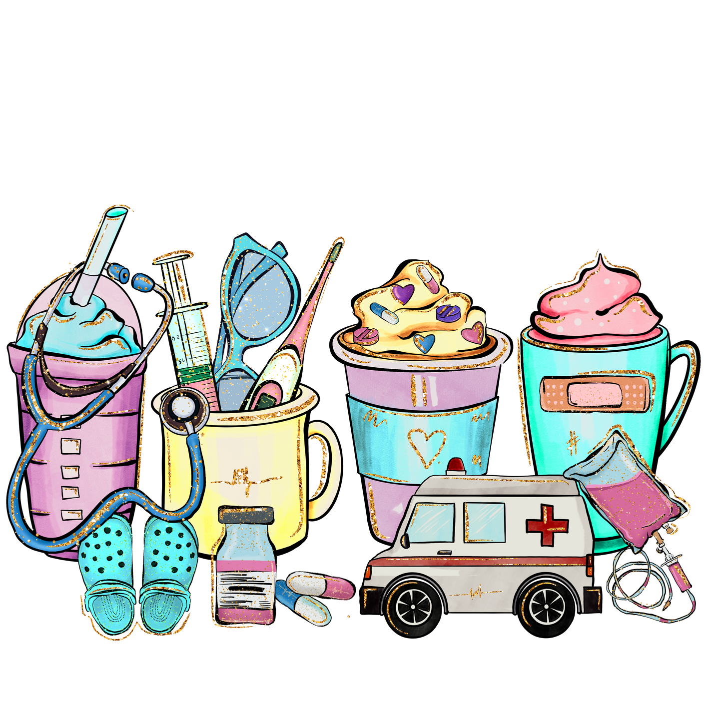 Caffeinated Healthcare Worker Tee