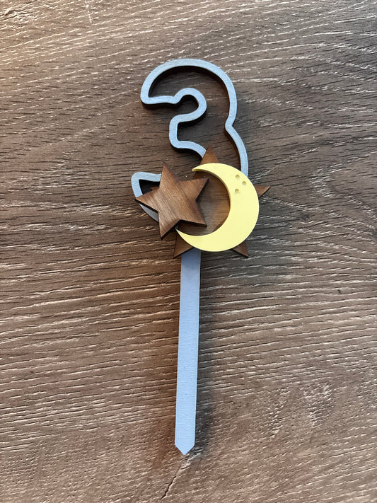 Stars & Moon 3rd Birthday Topper