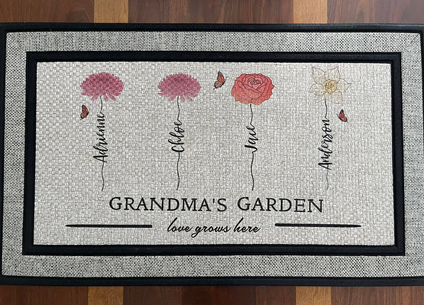 Grandma's Garden Birth Flower Door Mat