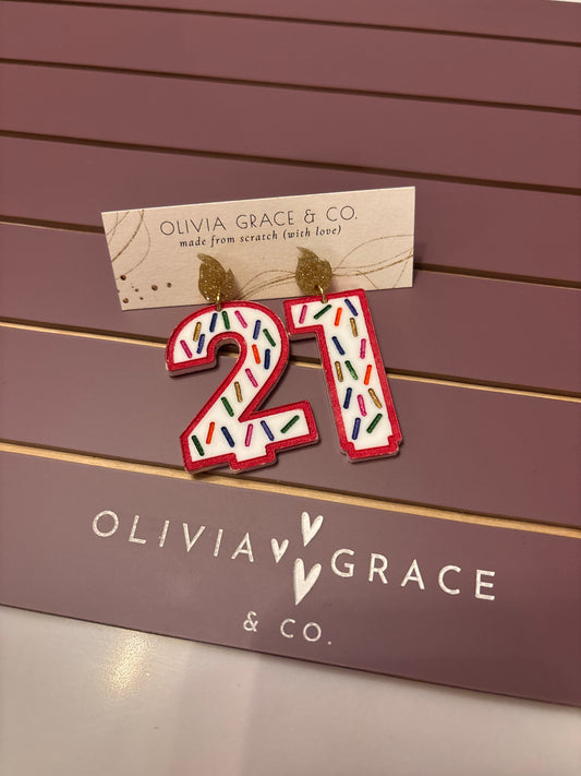 21st BDay Earrings