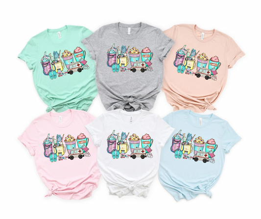 Caffeinated Healthcare Worker Tee